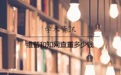 维普和知网查重多少钱？