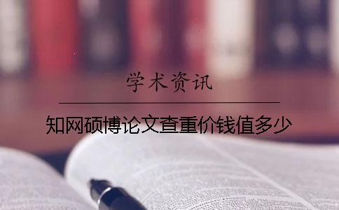 知网硕博论文查重价钱值多少