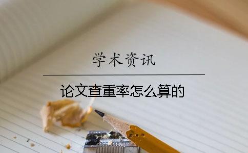 论文查重率怎么算的