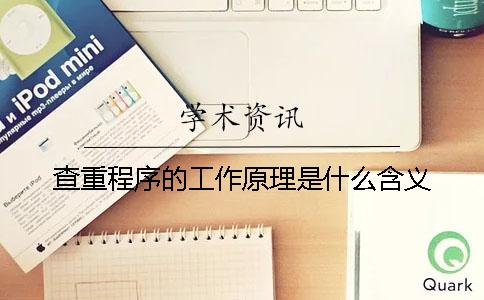 查重程序的工作原理是什么含义