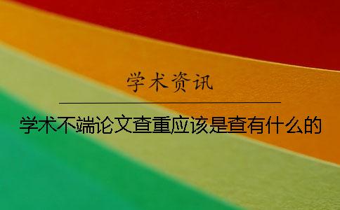 学术不端论文查重应该是查有什么的
