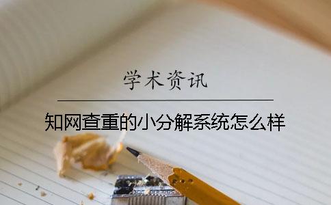 知网查重的小分解系统怎么样？