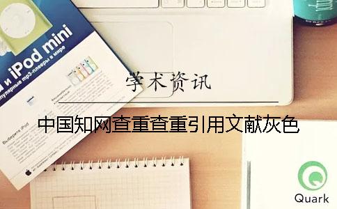 中国知网查重查重引用文献灰色