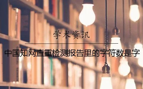 中国知网查重检测报告里的字符数是字符数还是字符数