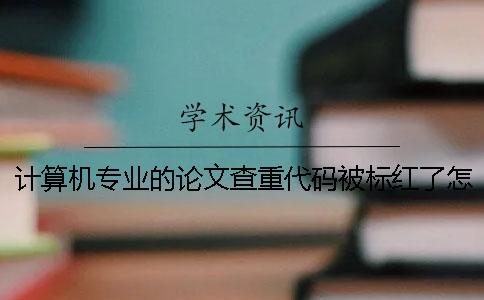计算机专业的论文查重代码被标红了怎么办？ 计算机专业论文查重会查代码吗