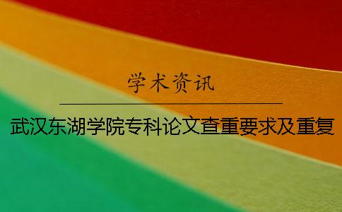 武汉东湖学院专科论文查重要求及重复率