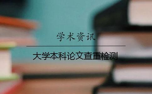 大学本科论文查重检测